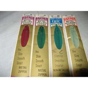 Lot of 4 Vintage Coats & Clark's Zippers in Original Packaging NEW NOS